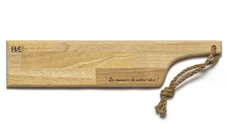 Cadeau client durable en bois, planche de dégustation gravée